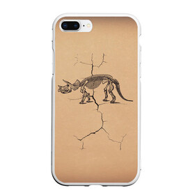 Чехол для iPhone 7Plus/8 Plus матовый с принтом Triceratops skeleton в Белгороде, Силикон | Область печати: задняя сторона чехла, без боковых панелей | dinosaur | extinct | primal | skeleton | triceratops | вымерший | динозавр | первобытный | скелет | трицератопс