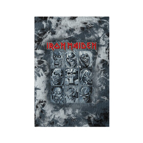 Обложка для паспорта матовая кожа с принтом Iron Maiden в Белгороде, натуральная матовая кожа | размер 19,3 х 13,7 см; прозрачные пластиковые крепления | 80s | hardrock | heavy | iron | maiden | metal | pop | steve harris | the final frontier | uk | айрон | группа | железная дева | метал | мэйден | хеви