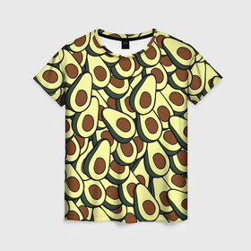 Женская футболка 3D с принтом Авокадо в Белгороде, 100% полиэфир ( синтетическое хлопкоподобное полотно) | прямой крой, круглый вырез горловины, длина до линии бедер | avocado | food | fruit | vegan | vegetarian | авокадо | веган | вегетарианство | еда | фрукты