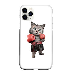 Чехол для iPhone 11 Pro Max матовый с принтом Кот боксёр в Белгороде, Силикон |  | Тематика изображения на принте: арт | животные | искусство | картинка | рисунок