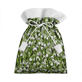 Подарочный 3D мешок с принтом Подснежники в Белгороде, 100% полиэстер | Размер: 29*39 см | Тематика изображения на принте: 8 марта | букет | весенний | весна | клумба | паттерн | подарок | подснежник | растение | цветочный | цветы. цветок