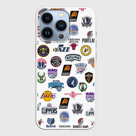 Чехол для iPhone 13 Pro с принтом NBA Pattern | НБА Паттерн в Белгороде,  |  | basketball | boston celtics | brooklyn nets | nba | new york knicks | philadel | toronto raptors | баскетбол | бостон селтикс | бруклин нетс | нба | нью йорк никс | спорт | торонто рэпторс | филадельфия 76ерс