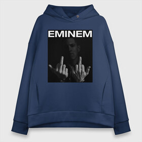 Женское худи Oversize хлопок с принтом EMINEM в Белгороде, френч-терри — 70% хлопок, 30% полиэстер. Мягкий теплый начес внутри —100% хлопок | боковые карманы, эластичные манжеты и нижняя кромка, капюшон на магнитной кнопке | america | eminem | rap | slim shady | usa | америка | зарубежный реп | реп | сша | эминем