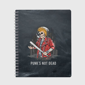 Тетрадь с принтом Punk’s Not Dead в Белгороде, 100% бумага | 48 листов, плотность листов — 60 г/м2, плотность картонной обложки — 250 г/м2. Листы скреплены сбоку удобной пружинной спиралью. Уголки страниц и обложки скругленные. Цвет линий — светло-серый
 | punk | punks | punk’s not dead | rock | rocker | метал | металл | панк | панки | рок | рокер | тяжелая музыка