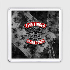 Магнит 55*55 с принтом Five Finger Death Punch в Белгороде, Пластик | Размер: 65*65 мм; Размер печати: 55*55 мм | 5fdp | death | ffdp | finger | five | five finger death punch | punch | грув метал