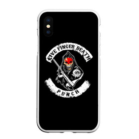 Чехол для iPhone XS Max матовый с принтом Five Finger Death Punch в Белгороде, Силикон | Область печати: задняя сторона чехла, без боковых панелей | Тематика изображения на принте: 5fdp | death | ffdp | finger | five | five finger death punch | punch | грув метал