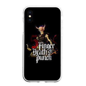 Чехол для iPhone XS Max матовый с принтом Five Finger Death Punch в Белгороде, Силикон | Область печати: задняя сторона чехла, без боковых панелей | Тематика изображения на принте: 5fdp | death | ffdp | finger | five | five finger death punch | punch | грув метал