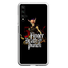 Чехол для Honor 20 с принтом Five Finger Death Punch в Белгороде, Силикон | Область печати: задняя сторона чехла, без боковых панелей | Тематика изображения на принте: 5fdp | death | ffdp | finger | five | five finger death punch | punch | грув метал