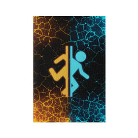 Обложка для паспорта матовая кожа с принтом PORTAL. в Белгороде, натуральная матовая кожа | размер 19,3 х 13,7 см; прозрачные пластиковые крепления | Тематика изображения на принте: aperture science | black mesa xen | half life | portal | portal 2 | valve | игра | портал