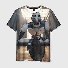 Мужская футболка 3D с принтом Любовь Смерть Роботы в Белгороде, 100% полиэфир | прямой крой, круглый вырез горловины, длина до линии бедер | death | icon | love | love death robots | netflix | robots | series | любовь | мультфильм | нетфликс | нэтфликс | роботы | сериал