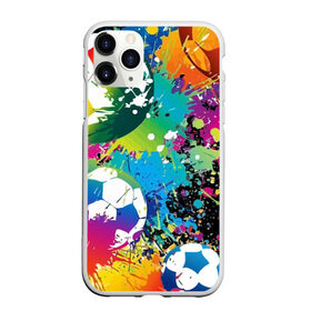 Чехол для iPhone 11 Pro Max матовый с принтом Football Paints в Белгороде, Силикон |  | art | ball | football | paint | spray | texture | арт | брызги | краски | мяч | текстура | футбол