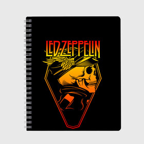 Тетрадь с принтом Led Zeppelin в Белгороде, 100% бумага | 48 листов, плотность листов — 60 г/м2, плотность картонной обложки — 250 г/м2. Листы скреплены сбоку удобной пружинной спиралью. Уголки страниц и обложки скругленные. Цвет линий — светло-серый
 | john paul jones | music | блюз | джимми пейдж | джон пол джонс | метал | роберт плант | рок | фолк | хард | хеви