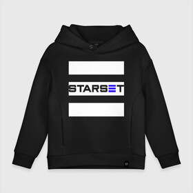 Детское худи Oversize хлопок с принтом Starset logo в Белгороде, френч-терри — 70% хлопок, 30% полиэстер. Мягкий теплый начес внутри —100% хлопок | боковые карманы, эластичные манжеты и нижняя кромка, капюшон на магнитной кнопке | logo | rock | starset | лого | рок | старсет