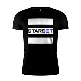 Мужская футболка хлопок Slim с принтом Starset logo в Белгороде, 92% хлопок, 8% лайкра | приталенный силуэт, круглый вырез ворота, длина до линии бедра, короткий рукав | Тематика изображения на принте: logo | rock | starset | лого | рок | старсет