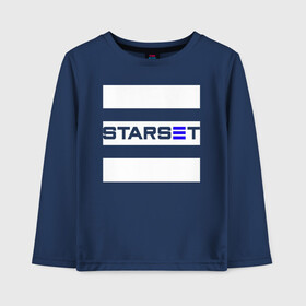 Детский лонгслив хлопок с принтом Starset logo в Белгороде, 100% хлопок | круглый вырез горловины, полуприлегающий силуэт, длина до линии бедер | logo | rock | starset | лого | рок | старсет