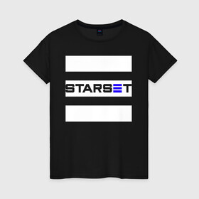 Женская футболка хлопок с принтом Starset logo в Белгороде, 100% хлопок | прямой крой, круглый вырез горловины, длина до линии бедер, слегка спущенное плечо | logo | rock | starset | лого | рок | старсет