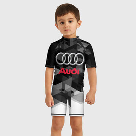 Детский купальный костюм 3D с принтом AUDI в Белгороде, Полиэстер 85%, Спандекс 15% | застежка на молнии на спине | audi | auto | sport | авто | автомобиль | автомобильные | ауди | бренд | марка | машины | порт | смашины | спорт