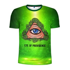 Мужская футболка 3D спортивная с принтом Всевидящее око в Белгороде, 100% полиэстер с улучшенными характеристиками | приталенный силуэт, круглая горловина, широкие плечи, сужается к линии бедра | всевидящее око | глаз | за тобой наблюдают | заговор | зрачок | креатив | листва | листья | масон | масоны | наблюдение | сговор | треугольник