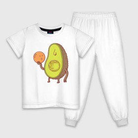 Детская пижама хлопок с принтом Авокадо в Белгороде, 100% хлопок |  брюки и футболка прямого кроя, без карманов, на брюках мягкая резинка на поясе и по низу штанин
 | avocado | vegan | vegetarian | авокадо | веган | вегетарианство