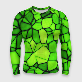 Мужской рашгард 3D с принтом Зеленая мозаика в Белгороде,  |  | зеленая мозаика | зелень | мозаика | мозаичный узор | текстура | узор мозаика