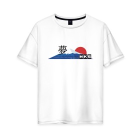 Женская футболка хлопок Oversize с принтом HKS Japan JDM в Белгороде, 100% хлопок | свободный крой, круглый ворот, спущенный рукав, длина до линии бедер
 | Тематика изображения на принте: 