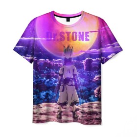 Мужская футболка 3D с принтом Доктор Стоун в Белгороде, 100% полиэфир | прямой крой, круглый вырез горловины, длина до линии бедер | doctor stone | dr stone | аниме | доктор стоун