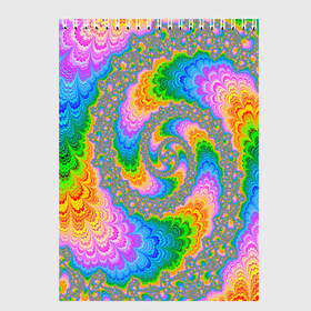 Скетчбук с принтом КИСЛОТНЫЕ РАЗВОДЫ в Белгороде, 100% бумага
 | 48 листов, плотность листов — 100 г/м2, плотность картонной обложки — 250 г/м2. Листы скреплены сверху удобной пружинной спиралью | abstract | abstraction | color | fractal | geometry | paitnt | polygon | polygonal | psy | абстракция | геометрия | краски | неоновые | полигоны | психоделика | фрактал