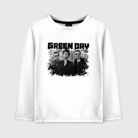 Детский лонгслив хлопок с принтом GreenDay в Белгороде, 100% хлопок | круглый вырез горловины, полуприлегающий силуэт, длина до линии бедер | billie joe armstrong | greenday | rock | альтернативный | билли джо армстронг | гриндей | зеленый день | майк дёрнт | музыка | панк рок | поп панк | рок | тре кул