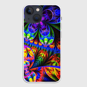 Чехол для iPhone 13 mini с принтом ФРАКТАЛЬНЫЙ НЕОН в Белгороде,  |  | abstract | abstraction | color | fractal | geometry | paitnt | polygon | polygonal | psy | абстракция | геометрия | краски | неоновые | полигоны | психоделика | фрактал