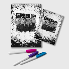 Блокнот с принтом GreenDay в Белгороде, 100% бумага | 48 листов, плотность листов — 60 г/м2, плотность картонной обложки — 250 г/м2. Листы скреплены удобной пружинной спиралью. Цвет линий — светло-серый
 | Тематика изображения на принте: billie joe armstrong | greenday | rock | альтернативный | билли джо армстронг | гриндей | зеленый день | майк дёрнт | музыка | панк рок | поп панк | рок | тре кул