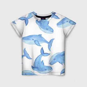 Детская футболка 3D с принтом Косяк китов в Белгороде, 100% гипоаллергенный полиэфир | прямой крой, круглый вырез горловины, длина до линии бедер, чуть спущенное плечо, ткань немного тянется | арт | карандашом | кит | киты | красками | море | моря | океан | океаны | под водой | рисунок