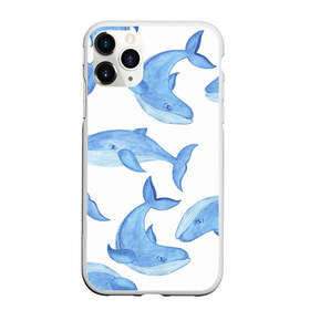 Чехол для iPhone 11 Pro матовый с принтом Косяк китов в Белгороде, Силикон |  | арт | карандашом | кит | киты | красками | море | моря | океан | океаны | под водой | рисунок