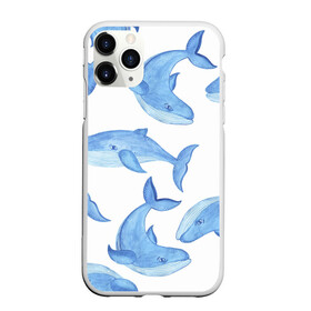 Чехол для iPhone 11 Pro Max матовый с принтом Косяк китов в Белгороде, Силикон |  | арт | карандашом | кит | киты | красками | море | моря | океан | океаны | под водой | рисунок
