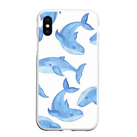 Чехол для iPhone XS Max матовый с принтом Косяк китов в Белгороде, Силикон | Область печати: задняя сторона чехла, без боковых панелей | арт | карандашом | кит | киты | красками | море | моря | океан | океаны | под водой | рисунок
