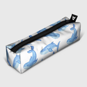 Пенал 3D с принтом Косяк китов в Белгороде, 100% полиэстер | плотная ткань, застежка на молнии | арт | карандашом | кит | киты | красками | море | моря | океан | океаны | под водой | рисунок