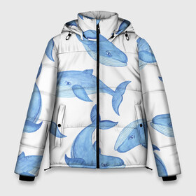 Мужская зимняя куртка 3D с принтом Косяк китов в Белгороде, верх — 100% полиэстер; подкладка — 100% полиэстер; утеплитель — 100% полиэстер | длина ниже бедра, свободный силуэт Оверсайз. Есть воротник-стойка, отстегивающийся капюшон и ветрозащитная планка. 

Боковые карманы с листочкой на кнопках и внутренний карман на молнии. | арт | карандашом | кит | киты | красками | море | моря | океан | океаны | под водой | рисунок