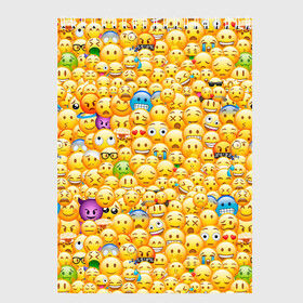 Скетчбук с принтом Смайлики Emoji в Белгороде, 100% бумага
 | 48 листов, плотность листов — 100 г/м2, плотность картонной обложки — 250 г/м2. Листы скреплены сверху удобной пружинной спиралью | Тематика изображения на принте: emoji | smile | sticker | грусть | любовь | печаль | плачь | смайлики | стикеры | текстура | улыбка | эмоджи | эмодзи