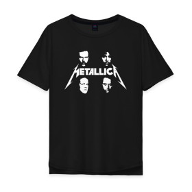 Мужская футболка хлопок Oversize с принтом Metallica в Белгороде, 100% хлопок | свободный крой, круглый ворот, “спинка” длиннее передней части | 