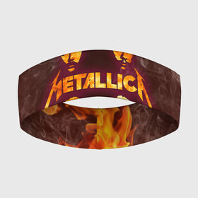 Повязка на голову 3D с принтом Metallica | Fire Rock (Z) в Белгороде,  |  | james alan hetfield | джеймс хетфилд | кирк хэмметт | ларс ульрих | металлика | музыка | роберт трухильо | трэш метал | хеви метал