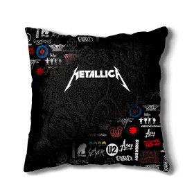 Подушка 3D с принтом Metallica в Белгороде, наволочка – 100% полиэстер, наполнитель – холлофайбер (легкий наполнитель, не вызывает аллергию). | состоит из подушки и наволочки. Наволочка на молнии, легко снимается для стирки | james alan hetfield | джеймс хетфилд | кирк хэмметт | ларс ульрих | металлика | музыка | роберт трухильо | трэш метал | хеви метал