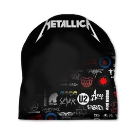 Шапка 3D с принтом Metallica в Белгороде, 100% полиэстер | универсальный размер, печать по всей поверхности изделия | james alan hetfield | джеймс хетфилд | кирк хэмметт | ларс ульрих | металлика | музыка | роберт трухильо | трэш метал | хеви метал