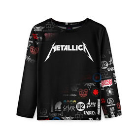 Детский лонгслив 3D с принтом Metallica в Белгороде, 100% полиэстер | длинные рукава, круглый вырез горловины, полуприлегающий силуэт
 | james alan hetfield | джеймс хетфилд | кирк хэмметт | ларс ульрих | металлика | музыка | роберт трухильо | трэш метал | хеви метал