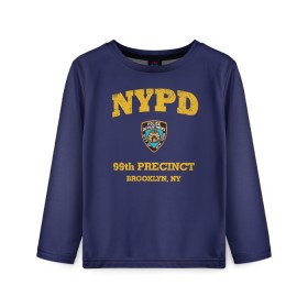 Детский лонгслив 3D с принтом Бруклин 9-9 департамент NYPD в Белгороде, 100% полиэстер | длинные рукава, круглый вырез горловины, полуприлегающий силуэт
 | 99 | brooklyn 99 | police | бруклин | бруклин 9 9 | девять девять | департамент | джейк | джеффордс | значок | логотип | нью йорк | перальта | сериал | терри | чарльз бойл
