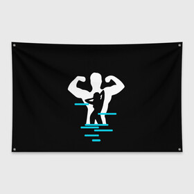 Флаг-баннер с принтом титан в Белгороде, 100% полиэстер | размер 67 х 109 см, плотность ткани — 95 г/м2; по краям флага есть четыре люверса для крепления | crossfit | sport | бодибилдинг | зал | мужчина | мускулы | мышцы | сила | спорт | фитнес