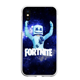 Чехол для iPhone XS Max матовый с принтом Marshmello в Белгороде, Силикон | Область печати: задняя сторона чехла, без боковых панелей | fortnite | fortnite2 | marshmello | игра | космос | маршмеллоу | призрак | тень | фортнайт | черная дыра