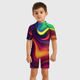 Детский купальный костюм 3D с принтом Acid Club в Белгороде, Полиэстер 85%, Спандекс 15% | застежка на молнии на спине | acid | hyper | neon | абстракция | дискотека | кислота | кислотная футболка | кислотный цвет | клуб | клубная | неон | неоновый свет | ночной | хайп | хайпер