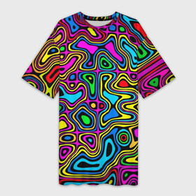 Платье-футболка 3D с принтом Психоделика в Белгороде,  |  | acid | hyper | neon | абстракция | дискотека | кислота | кислотная футболка | кислотный | клуб | клубная | неон | неоновый свет | ночной | растаман | трип | хайп | хайпер | яркий