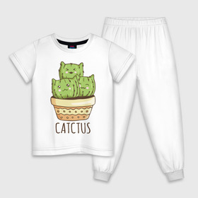 Детская пижама хлопок с принтом Catctus в Белгороде, 100% хлопок |  брюки и футболка прямого кроя, без карманов, на брюках мягкая резинка на поясе и по низу штанин
 | art | cactus | cats | kittens | pot | арт | горшок | кактус | коты | котята | кошки