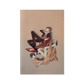 Обложка для паспорта матовая кожа с принтом Дазай и Чуя в Белгороде, натуральная матовая кожа | размер 19,3 х 13,7 см; прозрачные пластиковые крепления | bungou stray dogs | аниме | великие из бродячих псов | дазай | чуя