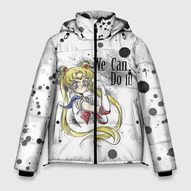 Мужская зимняя куртка 3D с принтом Sailor Moon We can do it! в Белгороде, верх — 100% полиэстер; подкладка — 100% полиэстер; утеплитель — 100% полиэстер | длина ниже бедра, свободный силуэт Оверсайз. Есть воротник-стойка, отстегивающийся капюшон и ветрозащитная планка. 

Боковые карманы с листочкой на кнопках и внутренний карман на молнии. | Тематика изображения на принте: ami | girl | mizuno | moon | sailor | tsukino | usagi | ами | банни | волшебница | девушка | малышка | махо сёдзё | мидзуно | минако | мун | рэй | сейлор | усаги | хино | цукино | чибиуса